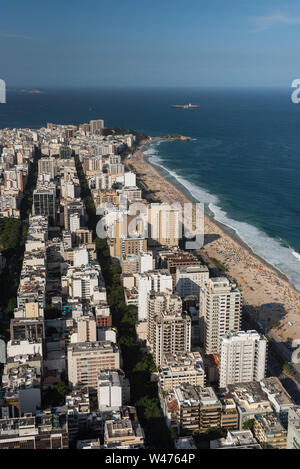 Blick vom Hubschrauber Fenster zu Rio de Janeiro, Brasilien Stockfoto