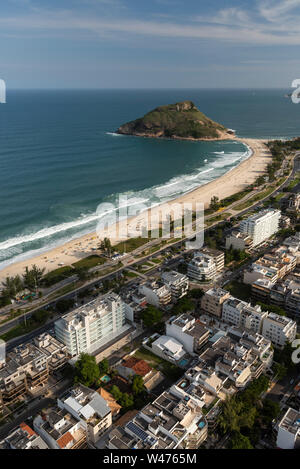 Blick vom Hubschrauber Fenster zu Rio de Janeiro, Brasilien Stockfoto