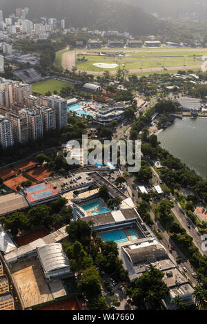 Blick vom Hubschrauber Fenster zu Rio de Janeiro, Brasilien Stockfoto