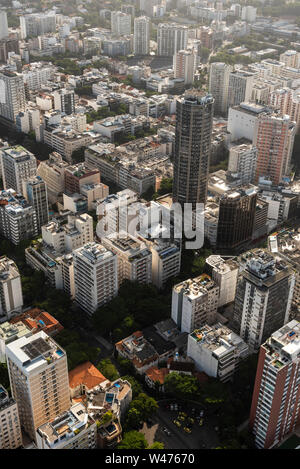 Blick vom Hubschrauber Fenster zu Rio de Janeiro, Brasilien Stockfoto