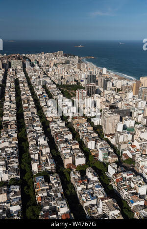 Blick vom Hubschrauber Fenster zu Rio de Janeiro, Brasilien Stockfoto