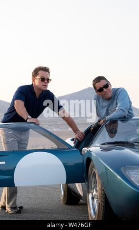 CHRISTIAN BALE und MATT DAMON in FORD V FERRARI (2019), unter der Regie von James Mangold. Credit: Twentieth Century-Fox/Album Stockfoto