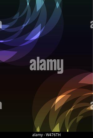 Dunkler Hintergrund in Blütenschicht, Collage mit Blumenmotiv, einfache Kurvenvorlage, Vektordarstellung Stock Vektor