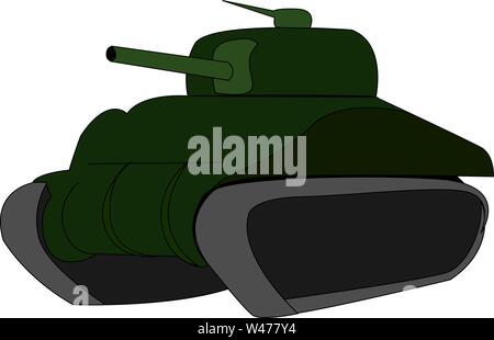 Grüne Tank, Illustration, Vektor auf weißem Hintergrund. Stock Vektor