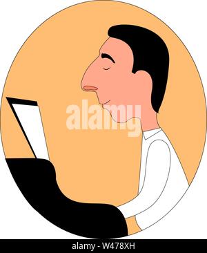 Pianist, Piano, Illustration, Vektor auf weißem Hintergrund. Stock Vektor