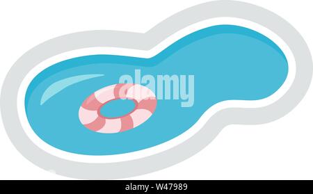 Pool mit Wasser, Illustration, Vektor auf weißem Hintergrund. Stock Vektor