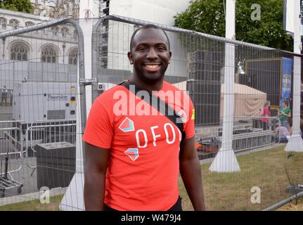 Femi Oluwole am Nein zu Boris Ja zu Europa März für ändern London 20. Juli 2019 Stockfoto