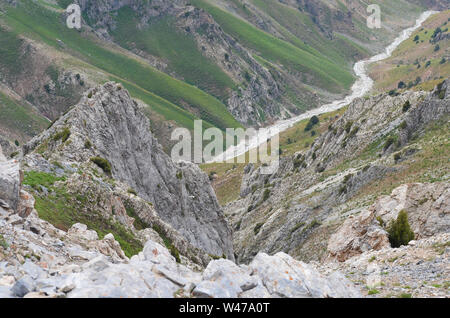 Aufstieg einer größeren Ugam-Chatkal Chingam Peak National Park, Usbekistan Stockfoto