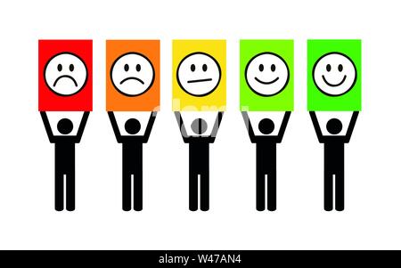 Feedback emoticon Bewertung Piktogramm auf einem weißen Hintergrund Vektor-illustration EPS 10. Stock Vektor