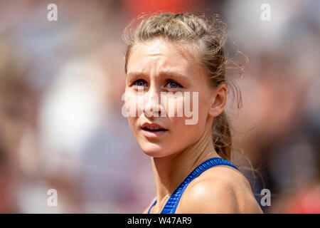 London, Großbritannien. 20. Juli 2019. Elvira Herman (BLR), Frauen 100m Hürden (Diamond League) während der iaaf Diamond League - Muller Geburtstag Spiele - London Grand Prix 2019 auf dem Londoner Stadion, Queen Elizabeth Olympic Park, London, England am 20. Juli 2019. Foto von salvio Calabrese. Credit: UK Sport Pics Ltd/Alamy leben Nachrichten Stockfoto