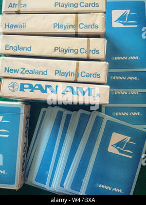 Vintage Pan American World Airways Spielkarten, USA Stockfoto