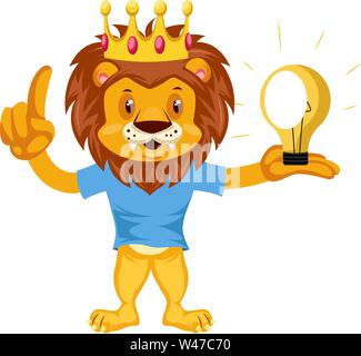Lion in Idee, Illustration, Vektor auf weißem Hintergrund. Stock Vektor