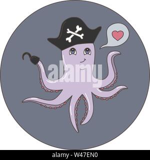 Abbildung: ein Cartoon Octopus. Vector Illustration Stock Vektor