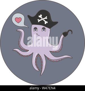 Abbildung: ein Cartoon Octopus. Vector Illustration Stock Vektor