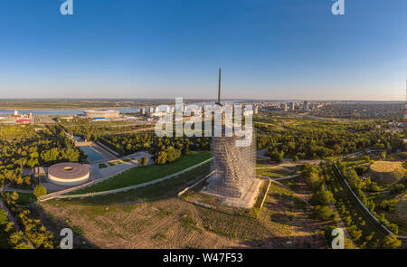 Wolgograd, Russland - 20. Juli 2019. Wiederaufbau Denkmal - Ensemble für die Helden von Stalingrad das Vaterland ruft Stockfoto