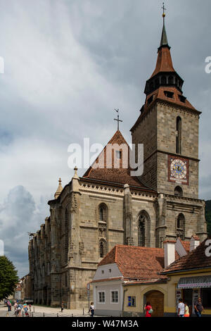 Die schwarze Kirche, Altstadt, Brasov, Rumänien Stockfoto