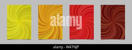 Abstrakte hypnotische Spirale ray Burst Streifenmuster Plakat Hintergrund Vorlage festlegen - Vektor Schreibwaren grafischen Designs Stock Vektor