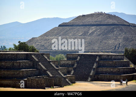 San Juan Teotihuacan. "Der Ort, wo Götter" erstellt wurden. Antike archäologische Komplex, einst blühende als präkolumbianische Stadt. Stockfoto