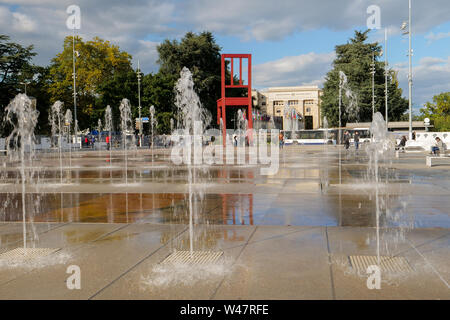 Place des Nations vor dem Haupteingang der UN-Europäischen Hauptsitz. Genf, Schweiz Stockfoto