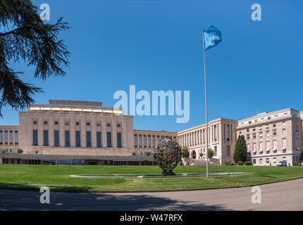 Palast der Nationen. Büro der Vereinten Nationen in Genf, Schweiz Stockfoto