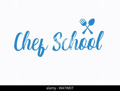 Koch Schule Vector Illustration. Minimalistische Schriftzug Art. Stock Vektor