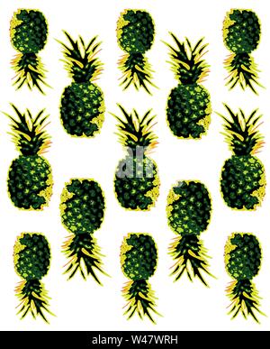 Abstrakte grüne Ananas mit retro style Hintergrund Stockfoto