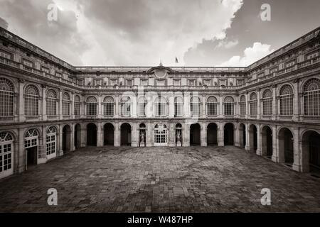 Royal Palace, historischen Gebäude Detailansicht in Madrid, Spanien. Stockfoto