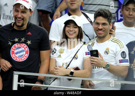 Houston, Texas, USA. 20. Juli 2019. Real Madrid CF Fans jubeln in der steht vor der Internationalen Champions Cup Fußball-Match zwischen Real Madrid CF und FC Bayern München bei NRG Stadion in Houston, TX am 20. Juli 2019. Credit: Erik Williams/ZUMA Draht/Alamy leben Nachrichten Stockfoto