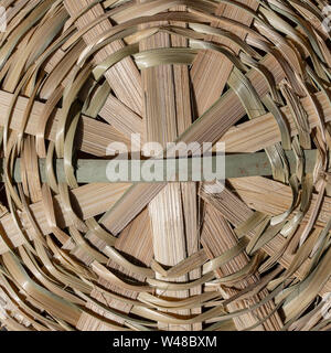 Alte Bambus Webart Textur Hintergrund, aus der Nähe. Indien Stockfoto