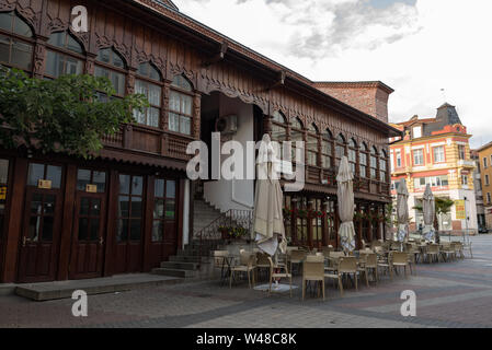 Plovdiv, Bulgarien - Mai 6, 2019: Eingang in des Djumaya Moschee oder die Ulu Moschee, ist ein wertvolles Baudenkmal in Plovdiv, gibt eine Vorstellung von der ol Stockfoto