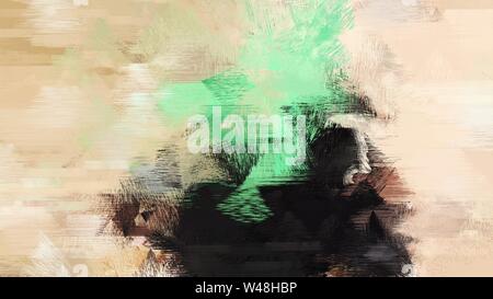 Hell gebürstet Malen mit Pastell grau, Weizen und sehr dunkel grünen Farben. es als Hintergrund oder Textur verwenden. Stockfoto