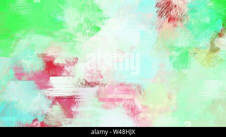 Pinsel gemalten Hintergrund mit Tee Grün, Pastellgrün und indische rote Farbe. Stockfoto