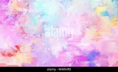 Abstrakte Malerei Pinsel für den Einsatz als Hintergrund, Struktur oder Design Element. Gemischte Farben von Pastell rosa, Orchidee und Neon Pink. Stockfoto