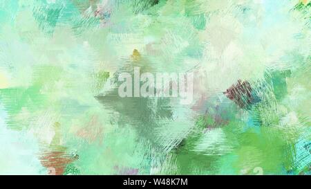 Pinsel malen Mit Tee Grün, Sea Green, Dark green background-color. Stockfoto
