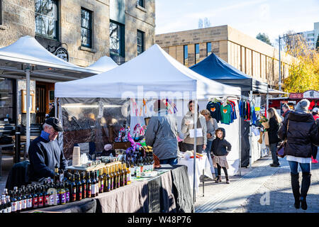 Salamanca Markt am Samstag Battery Point Bereich von Hobart, Tasmanien, Australien Stockfoto