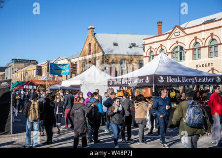 Salamanca Markt am Samstag Battery Point Bereich von Hobart, Tasmanien, Australien Stockfoto