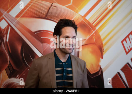 Roma - Paul Rudd, nimmt bei der Präsentation des Films "AntMan & die Wasp' Hotel De Russie in Rom. Stockfoto