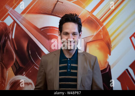 Roma - Paul Rudd, nimmt bei der Präsentation des Films "AntMan & die Wasp' Hotel De Russie in Rom. Stockfoto