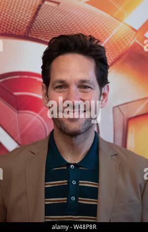 Roma - Paul Rudd, nimmt bei der Präsentation des Films "AntMan & die Wasp' Hotel De Russie in Rom. Stockfoto