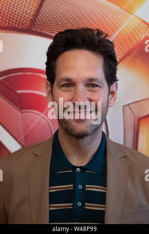 Roma - Paul Rudd, nimmt bei der Präsentation des Films "AntMan & die Wasp' Hotel De Russie in Rom. Stockfoto