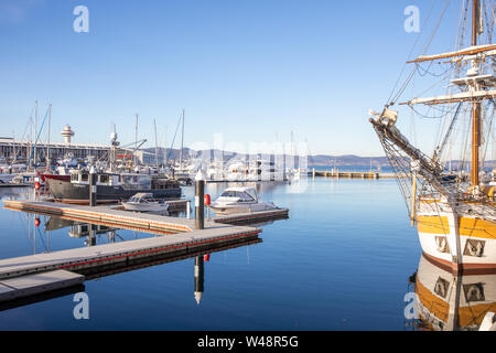 Lady Nelson Tall Ship marina Kai Hobart, Tasmanien, Australien Stockfoto