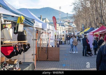 Hobart Tasmanien, dem Salamanca Markt am Samstag in Battery Point, Tasmanien, Australien Stockfoto