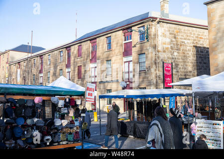 Salamanca Markt am Samstag Battery Point Bereich von Hobart, Tasmanien, Australien Stockfoto