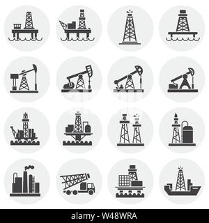 Bohrinsel ähnliche Symbole auf dem Hintergrund für Grafik- und Webdesign. Einfache Abbildung. Internet Konzept Symbol für Website Taste oder mobile App. Stock Vektor