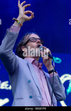 Jarvis Cocker führt an Bluedot Samstag Nacht. (20 Juli 2019) findet von 18.-21. Juli in Jodrell Bank, Cheshire UK. Stockfoto