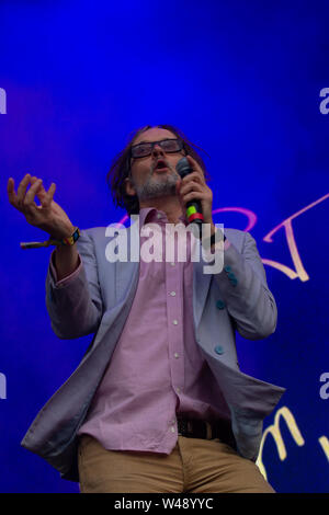 Jarvis Cocker führt an Bluedot Samstag Nacht. (20 Juli 2019) findet von 18.-21. Juli in Jodrell Bank, Cheshire UK. Stockfoto