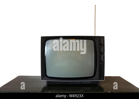 Schwarzen alten Vintage Fernsehen auf weißem Hintergrund. Retro Design, Raum für Text Stockfoto