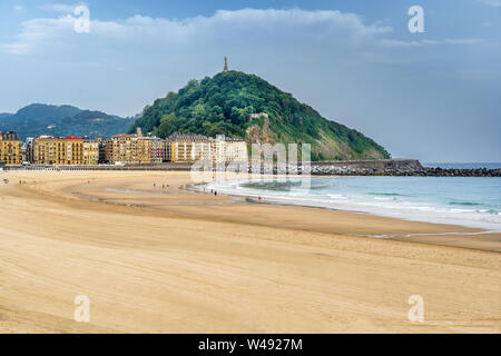 Zurriola Strand in San Sebastian Donestia Stockfoto