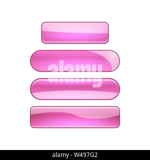 Vektor hell glänzend Web Buttons set - lila und violett Stock Vektor