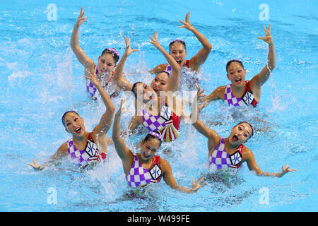 Japan Team Group (JPN), Juli 19, 2019 - künstlerische Schwimmen: 18 FINA Wm Gwangju 2019 Team frei Finale bei Yeomju Gymnasium in Gwangju, Südkorea. (Foto von YUTAKA/LBA SPORT) Stockfoto